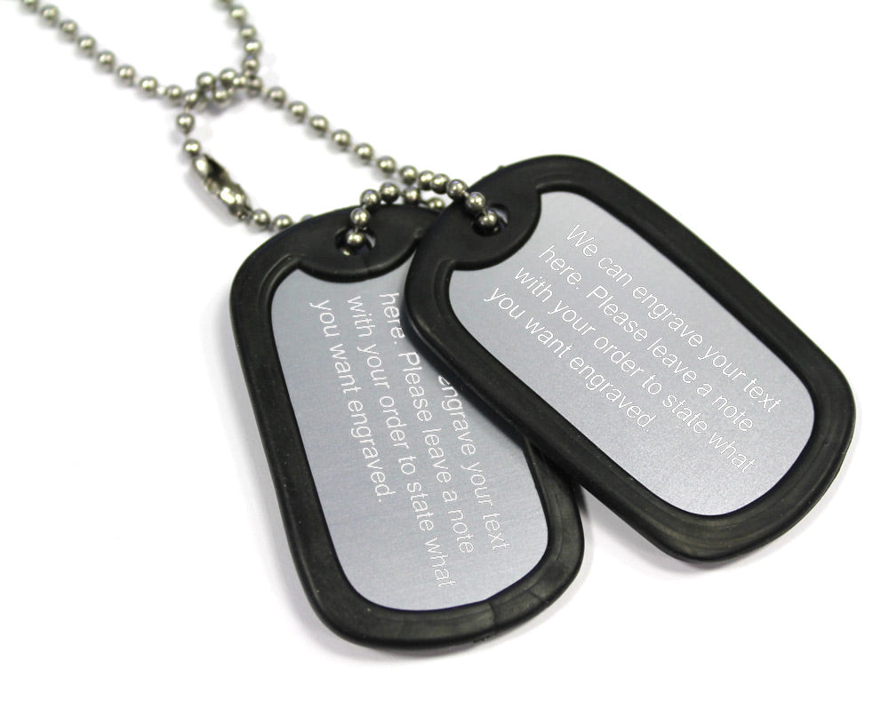 METAL DOG TAGS WITH LASER ENGRAVING PAIR