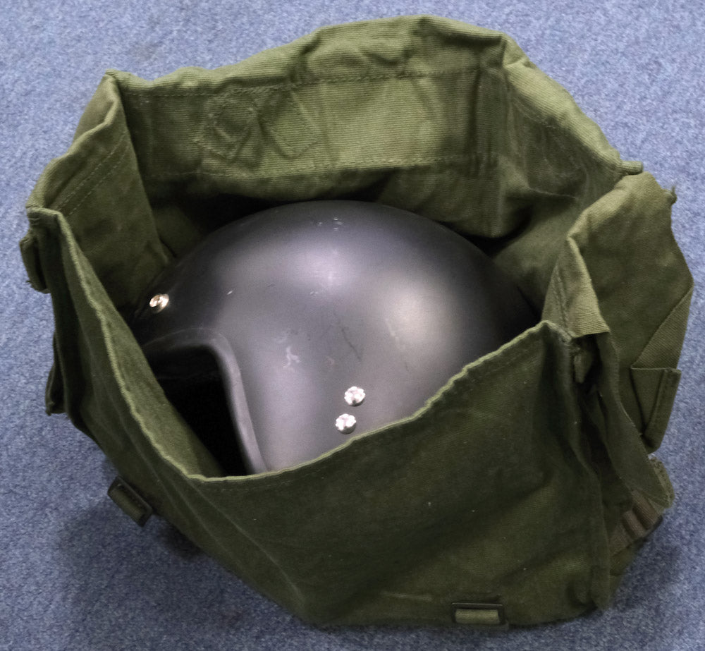 GREEN MOTORCYCLE PANNIERS - WITH HELMET INSIDE