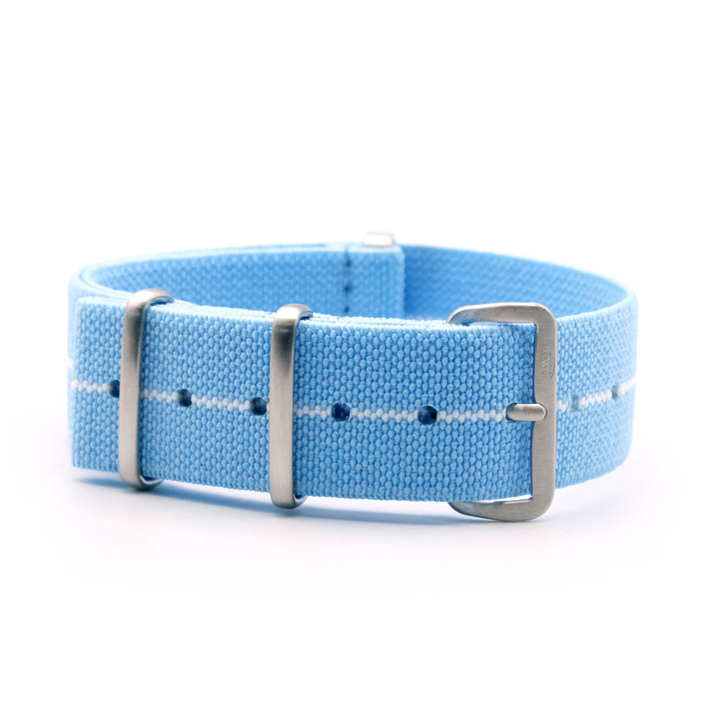 CWC STRETCH WATCH STRAP - LIGHT BLUE WITH WHITE STRIPE