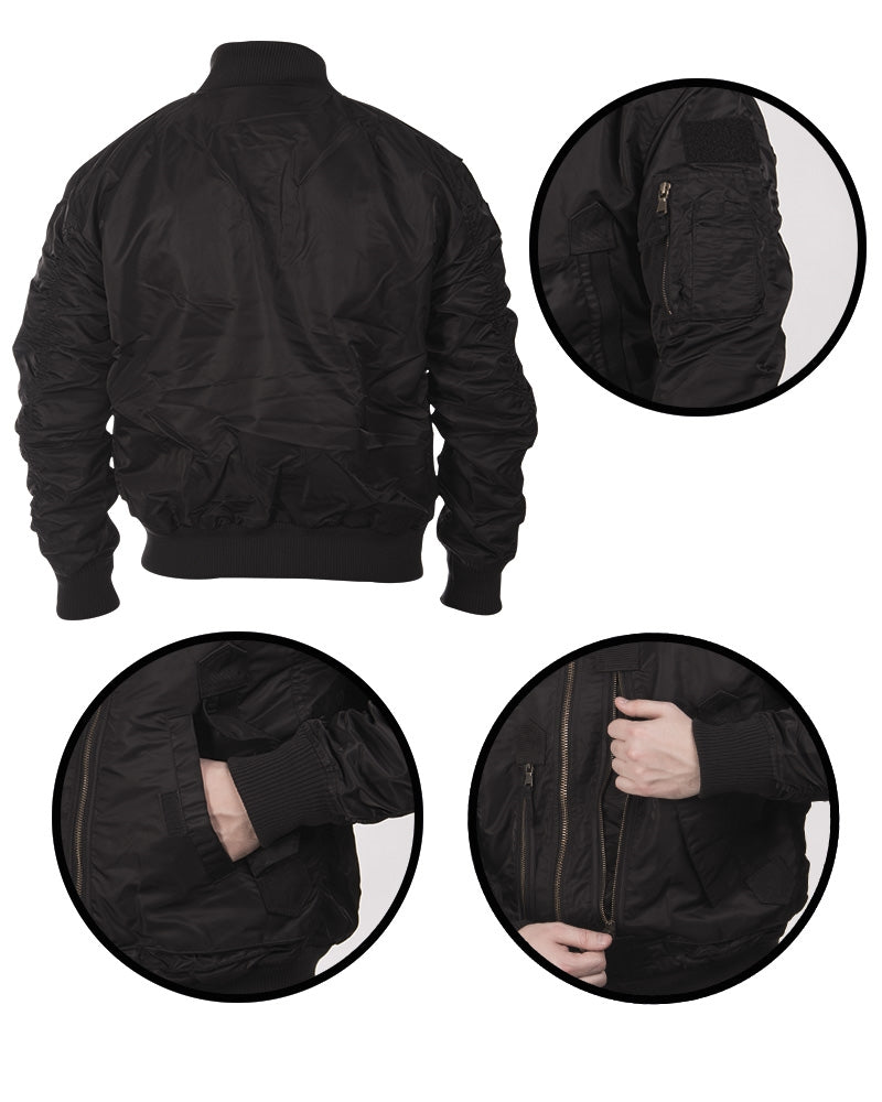 MIL-TEC G8 TACTICAL FLIGHT JACKET - BLACK