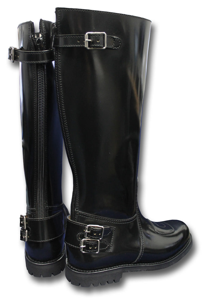 Police style store motorcycle boots