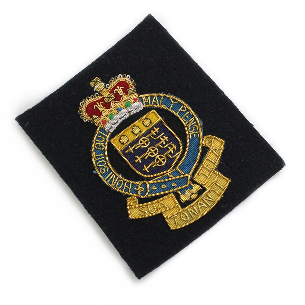 ROYAL ARMY ORDNANCE CORPS BLAZER BADGE - WIRE, SQUARE